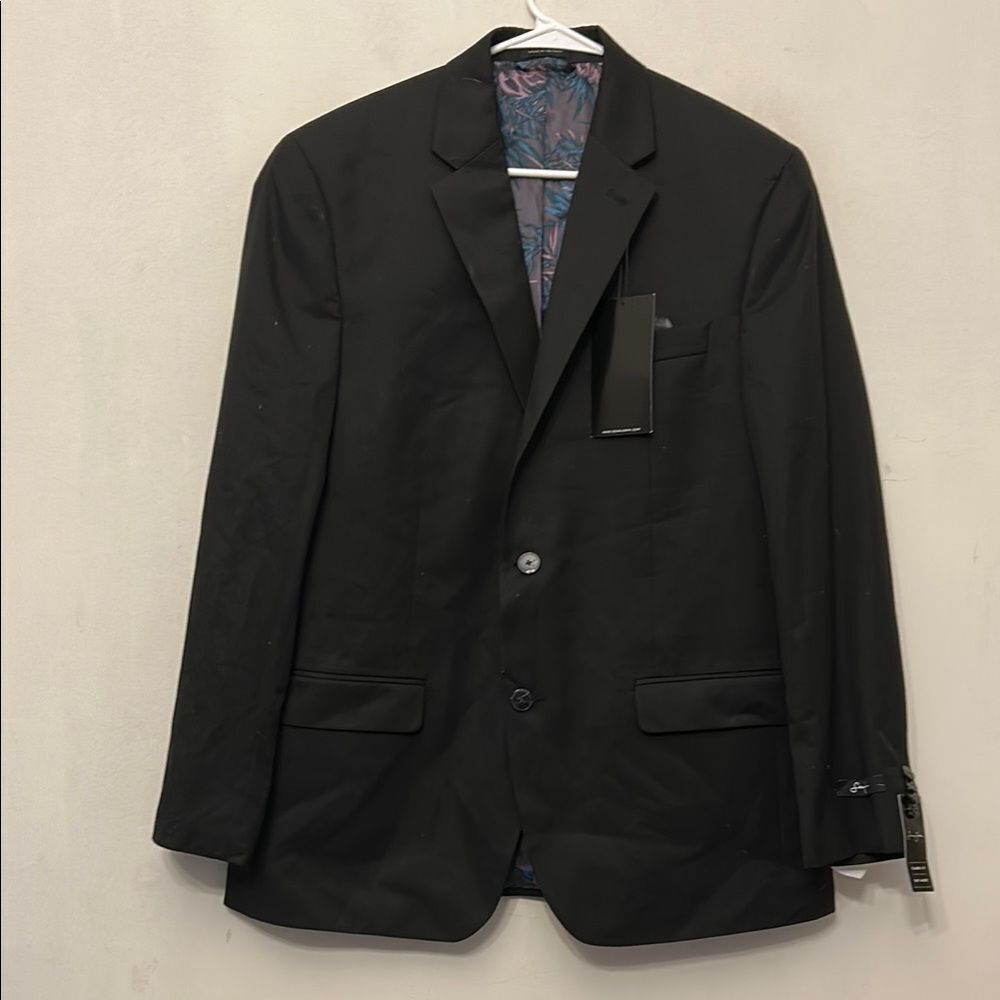 Sean John Black Suit Jacket with leaf pattern interior Size 42 Regular New